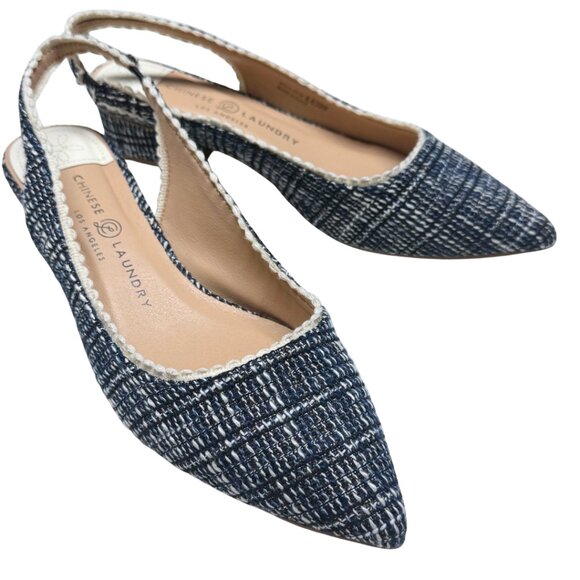 Chinese Laundry Mango Pumps Navy Tweed Kitten Heels, Womens 8.5 New never used - Picture 1 of 10